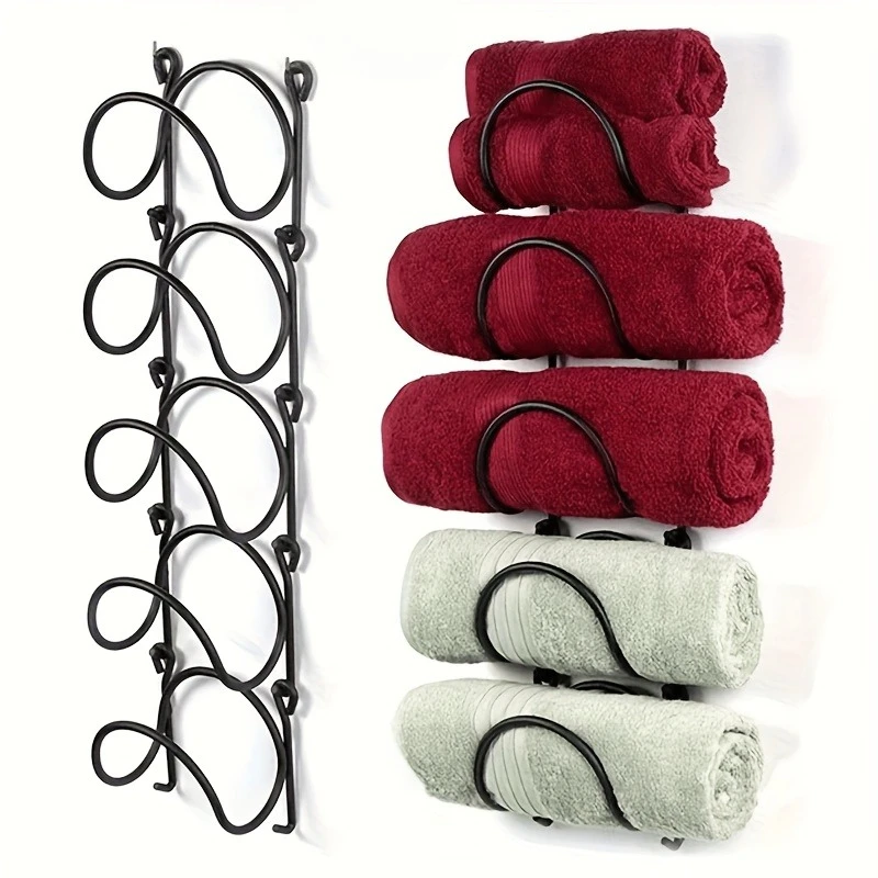 1/3/5-piece towel storage rack  Hanging rack for storage  Multi-functional bathroom decoration towel organizer