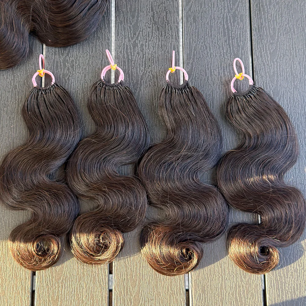 Body Wave Knotless Pre-Separated Crochet Hair Extensions Human Hair Natural Color Crochet Feather Human Hair For Braids