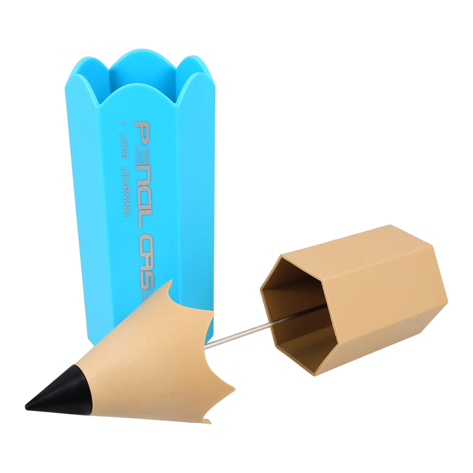 

Stylish Pencil Inspired Pen Holder with Cover for Desk Organization Stationery Makeup Brush Storage Modern Office Decor