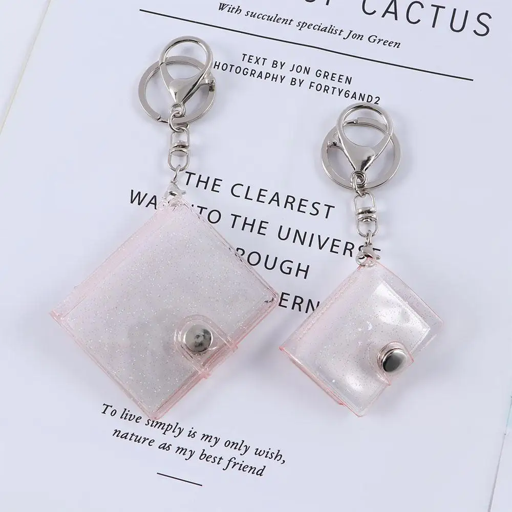 Gift Small Photo Holder Mini Card Holder Pictures Storage Card Book Keyring Card Bag Photo Album Keychain 1 2 Inch