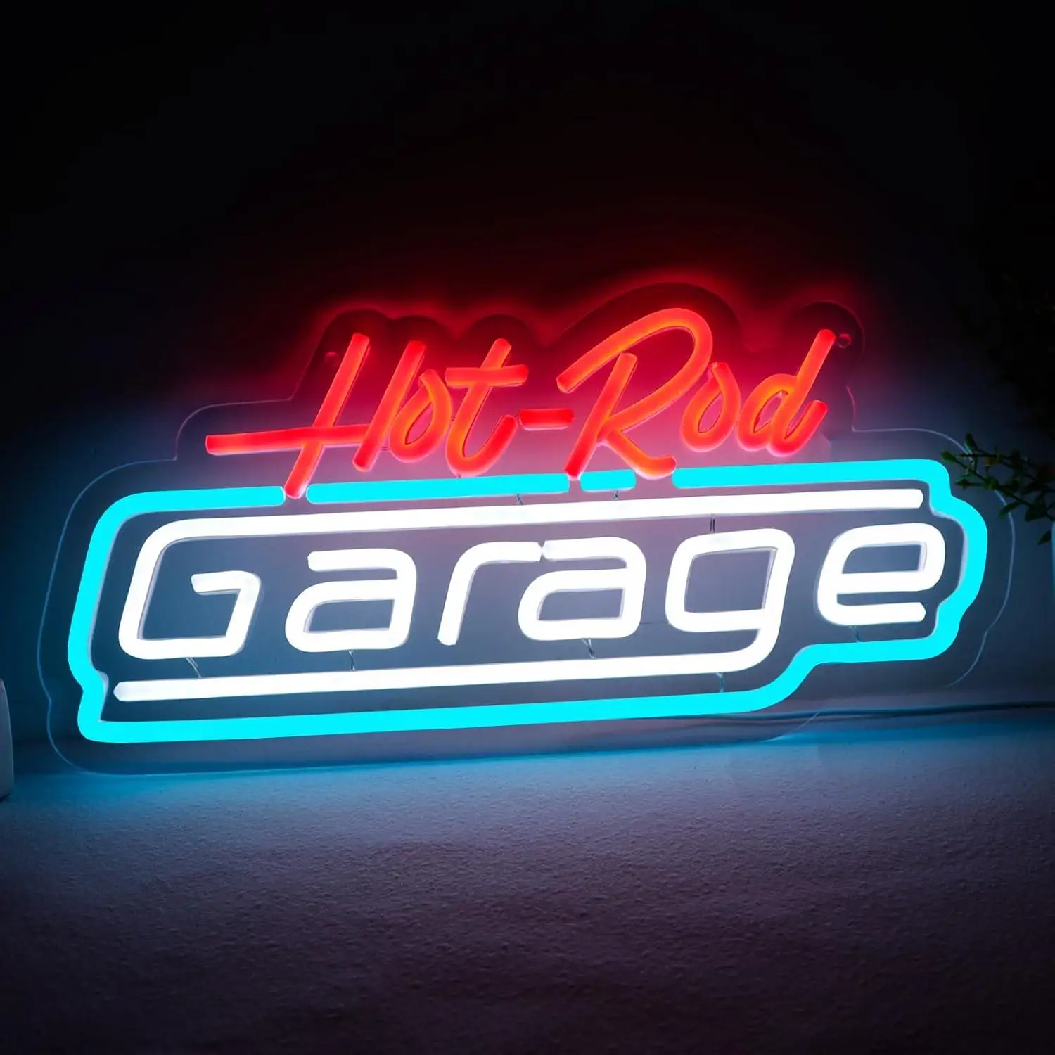 

Hot Rod Garage Neon Sign USB Powered LED Light for Man Cave Bar Pub Automotive Workshops Game Room Home Wall Decor Gifts for Man
