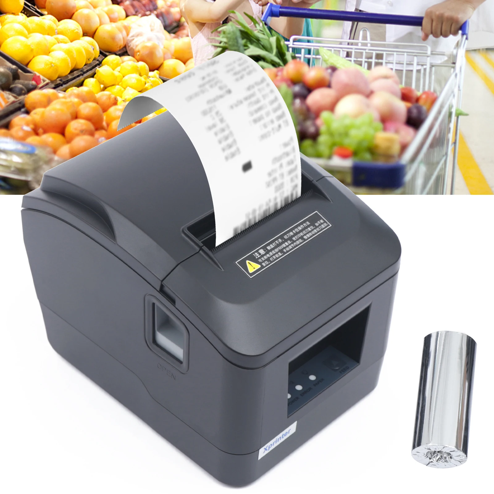 Receipt Printer with Auto Cutter, ESC or POS Command, Support Windows(Only USB Interface)