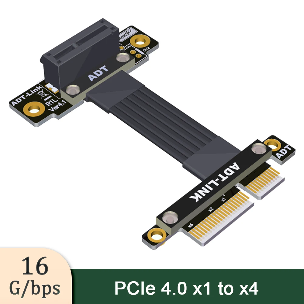 

ADT-Link PCIe 4.0 PCI-E X4 To X1 Extension Cable Support Network Card Hard Disk USB Card