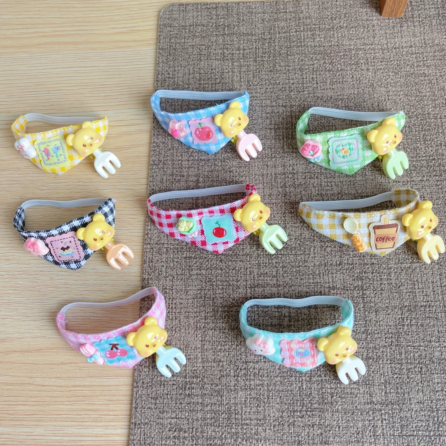 13cm self-mocking bear bib, 10cm baby clothing bib, 10cm cotton doll triangle scarf bib