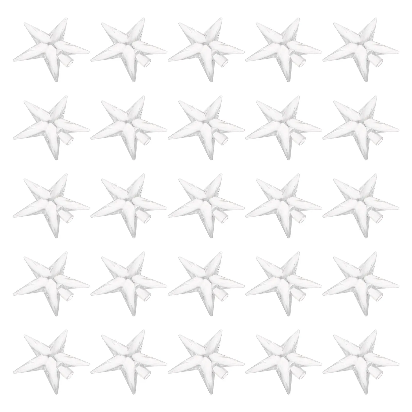 

25 шт. стеклянных плафонов в форме звезды для светодиодных гирлянд, устойчивых к погодным условиям, прозрачные, для декора сада и патио