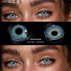 AMARA Natural Colored Contacts Lenses 2pcs Blue Contacts Beautful Pupils Color Contacts Yearly Makeup Green Eyes Contact Lens
