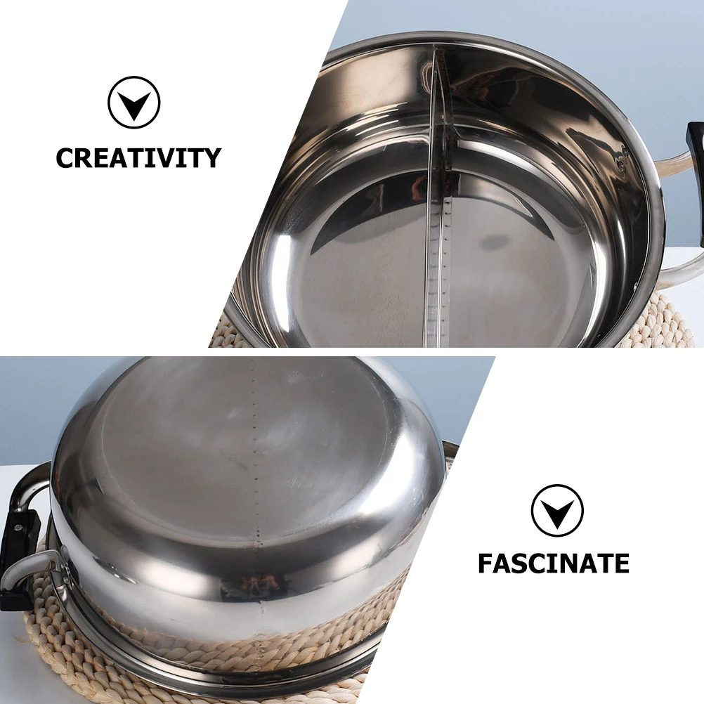 

Stainless Steel Duck Dual Flavor Hotpot Stockpot Divider Rust-Proof Reusable Cooking Pot - Easy Clean
