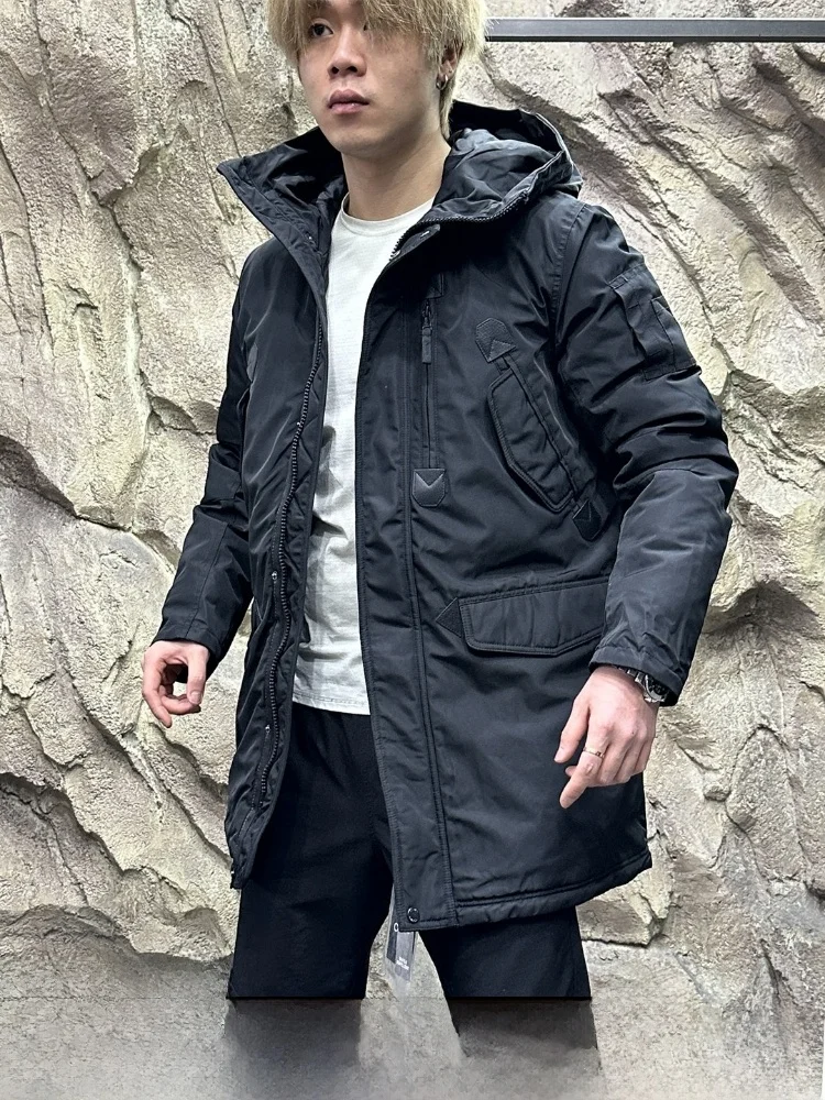 

Heavyweight Winter Hooded Jacket Warmth Insulation Windproof Long Cotton Coat Eastern Europe Style Youth Casual Cleanfit