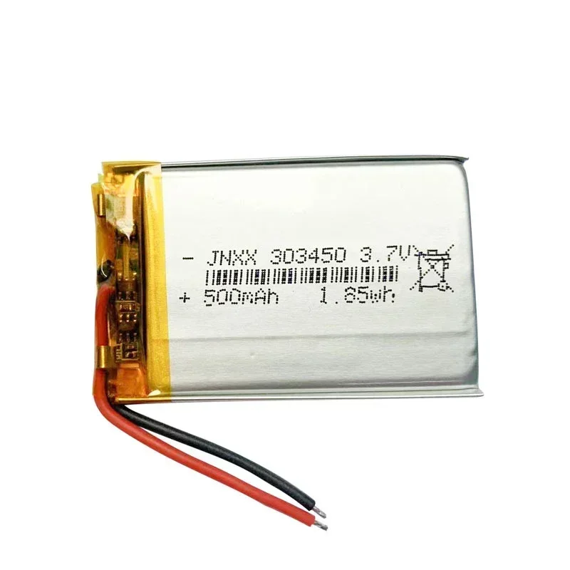 Lipo 3.7V 303450 Li-polymer Battery 500mAh Li Po Lithium Batteries Rechargeable Li-ion Cell for DVD Driving Recorder GPD Monitor