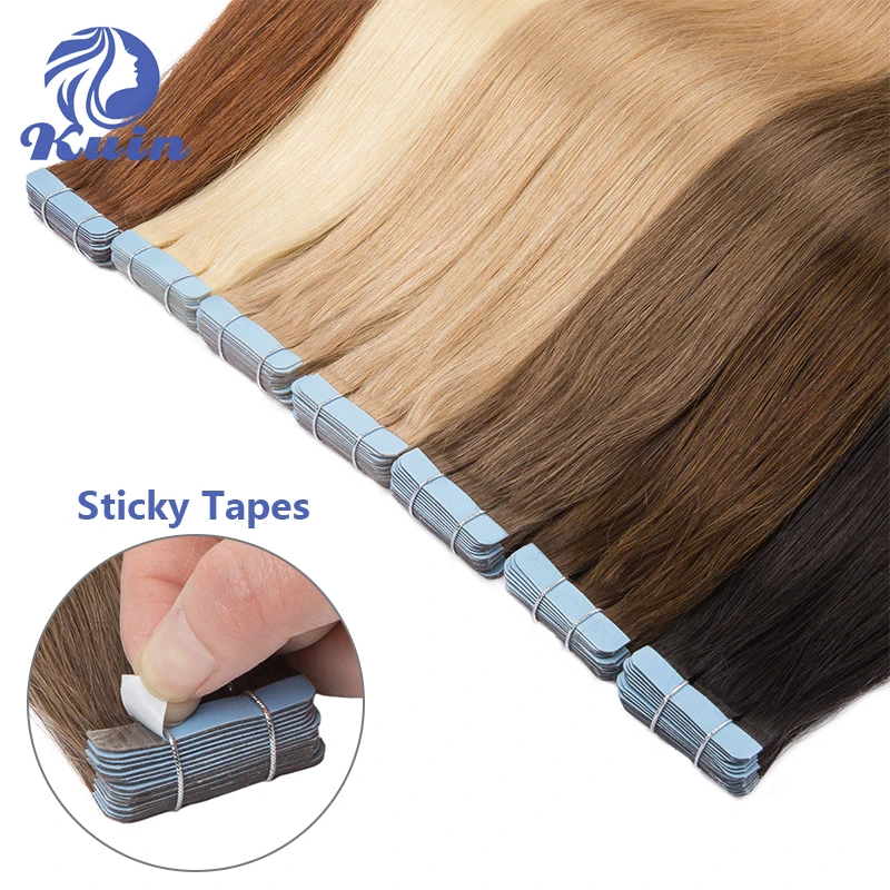 Straight Tape In Hair Extensions Human Hair Double Sided Adhesive 2.5g/pc 20pcs/pack Tape In Hair Natural Seamless Skin Weft image 5