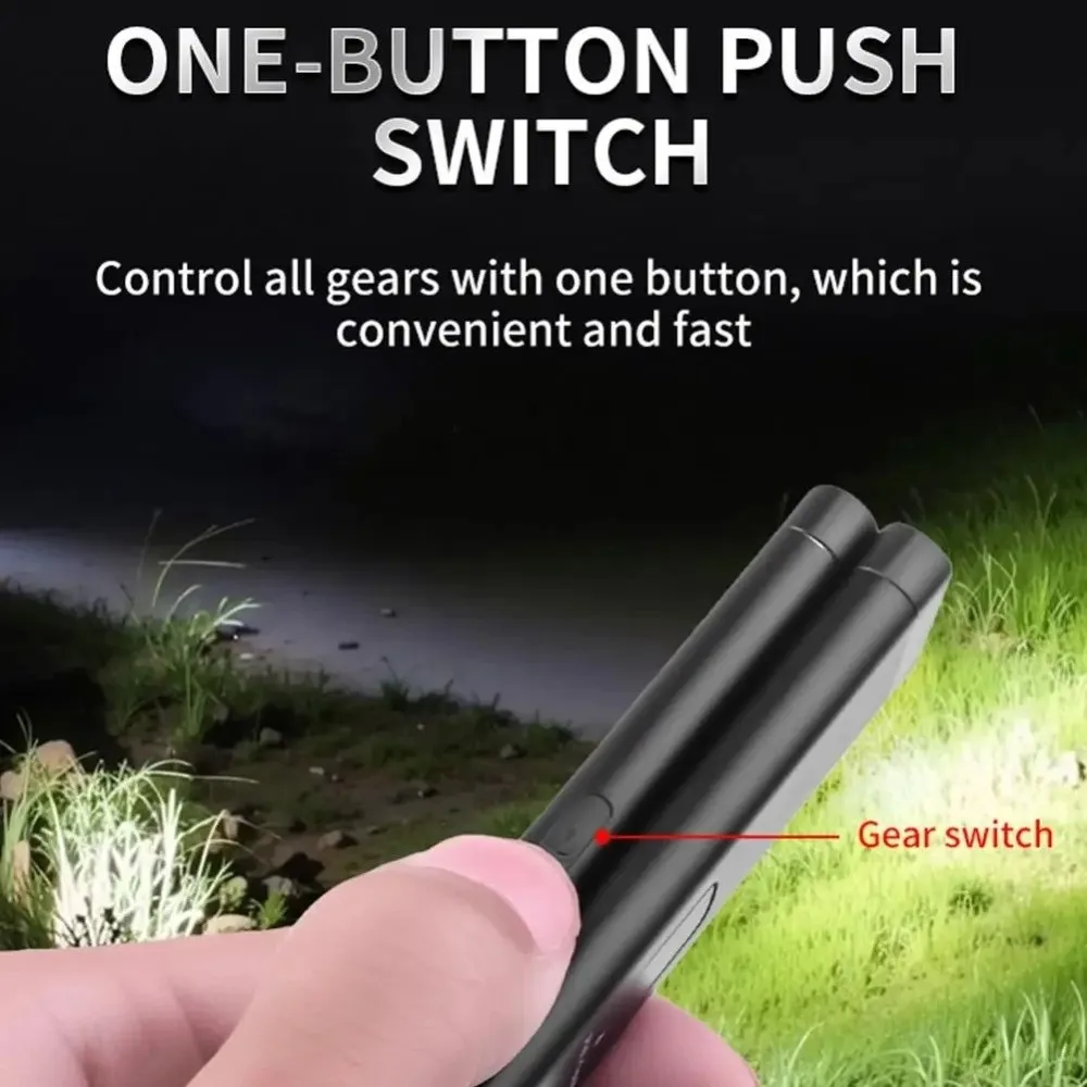 

Перезаряжаемый мини-фонарик USB Type-C со скрытой отверткой, линейкой и магнитом, рабочий светильник 300 лм