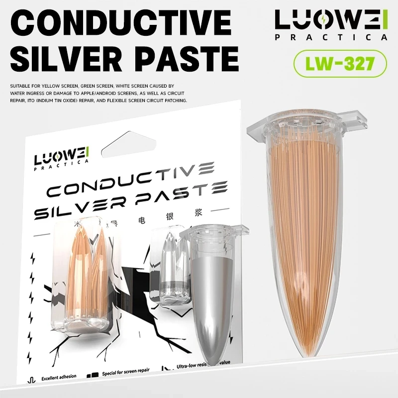 Luowei LW-327 pasta de prata condutora excelente adesão alta condutividade especializada para reparo de tela pasta de prata