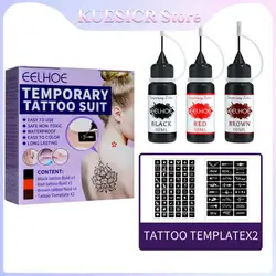 1/2/3 PCS Juice Tattoo Liquid Waterproof Sweatproof And Colorfast Temporary Tattoo Body Painting Art Painless Skeleton Patterns