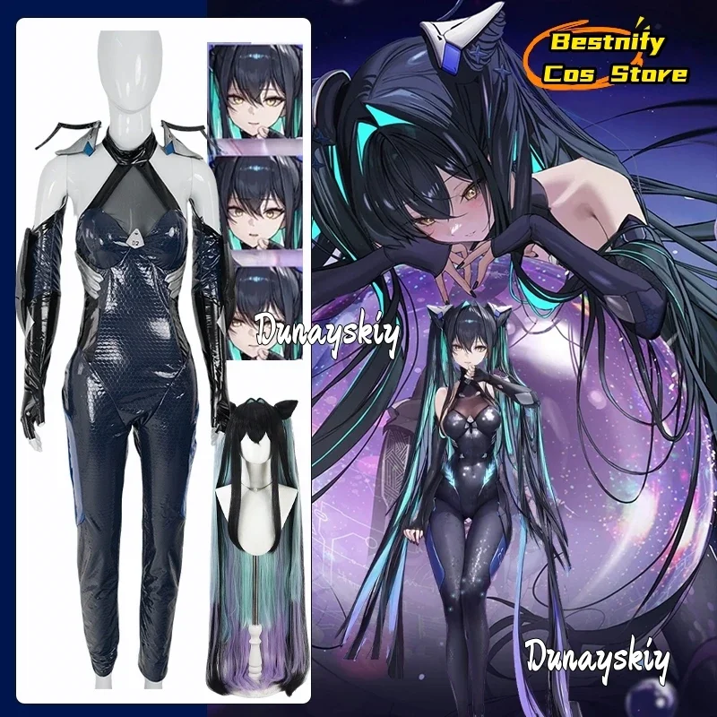 

КосплейNIKKE The Goddess of Victory Русалка Косплей Костюм Черный Костюм Женский Комбинезон SSR Русалка Боевой Боди Парик Аниме