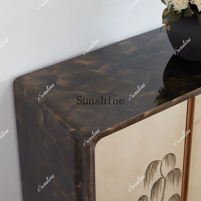 Medieval style painted entrance entrance hall decorative shoe cabinet modern simple storage integrated meal sideP