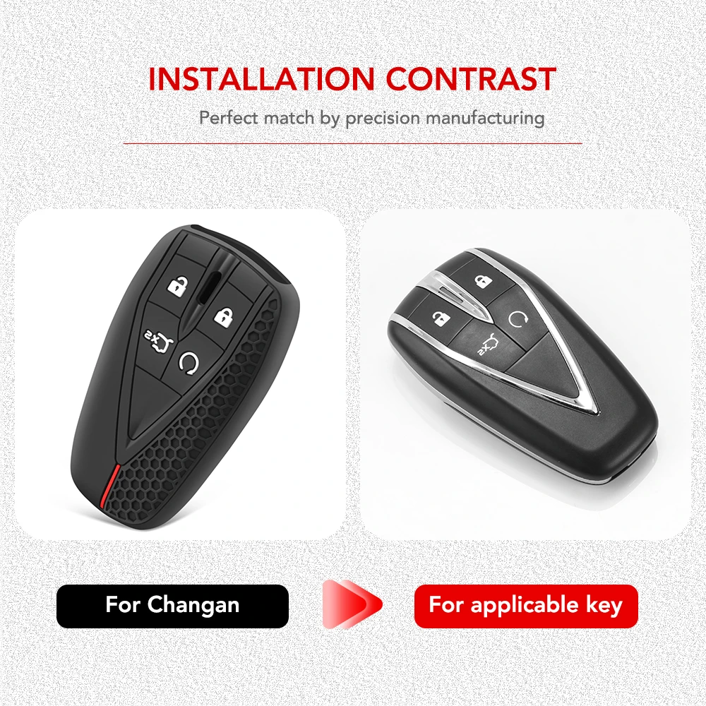 Silicone Car Key Case Cover Fob For Changan CS35PLUS CS35 Plus CS55 PLUS CS75 PLUS Eado UNI-T UNI K Oushang X5 X7 EV 2019-2022
