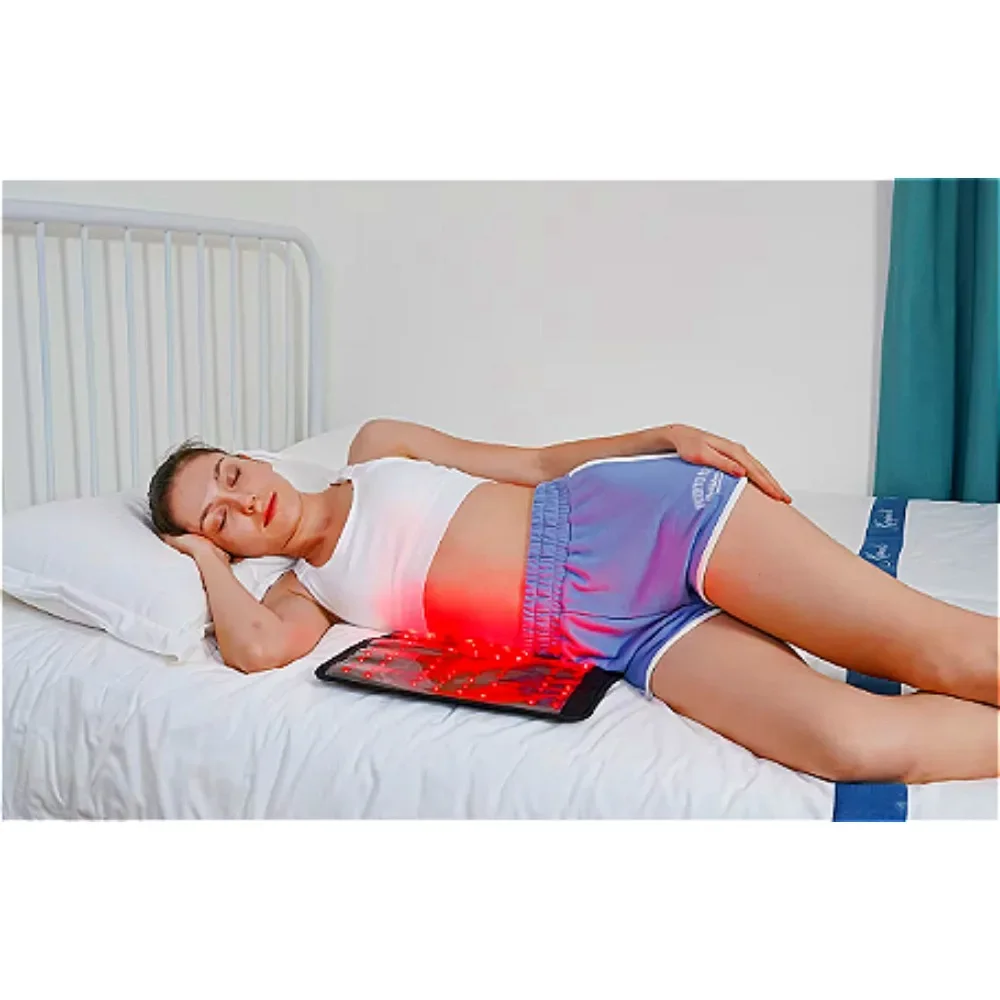 

850nm&660nm120pcs LEDs Red &Infrared LED Light Therapy Belt Back Pain Relief Mat Weight Loss Slimming Machine Waist Heat Pad