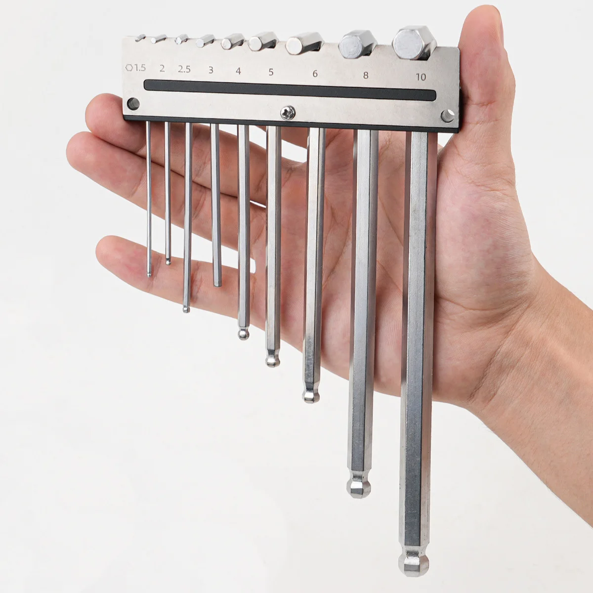 Metal Square Hole Hexagonal Wrench Holder Wall Mounted Hanging Storage Rack Workshop Garage Woodworking Tool