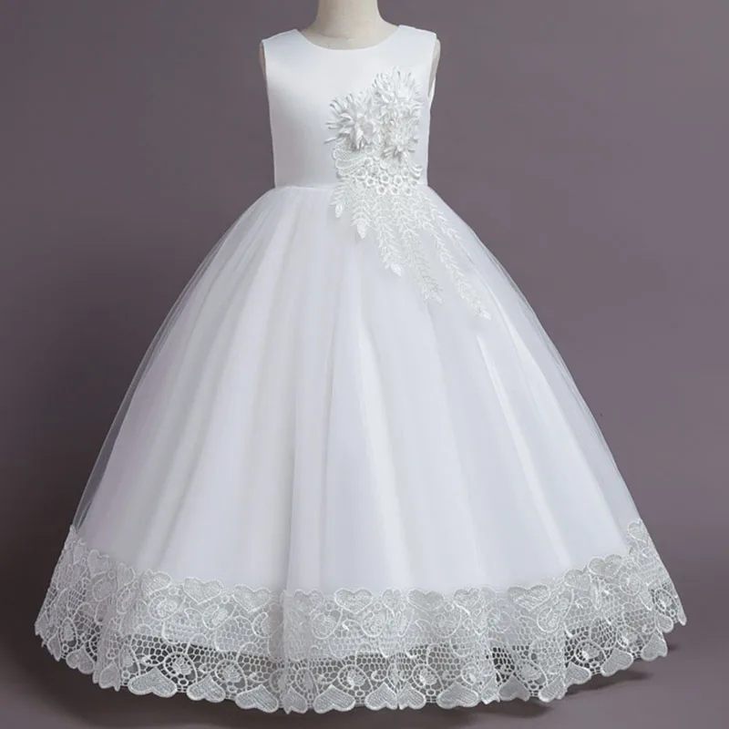 

Flower Girls Party Wedding Dress Children Kids Elegant Ball Gown Clothes Princess Party Dresses for 4-14years Teenager Wear