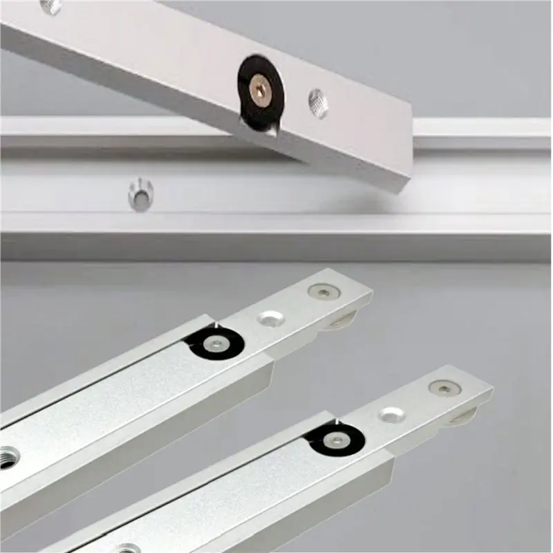 LLCS-2Set 300Mm T Slot Miter Bar Slider Kit,Aluminum Alloy T-Shaped Rail Slider With Wheels Non Perforated T-Shaped Bar Guide