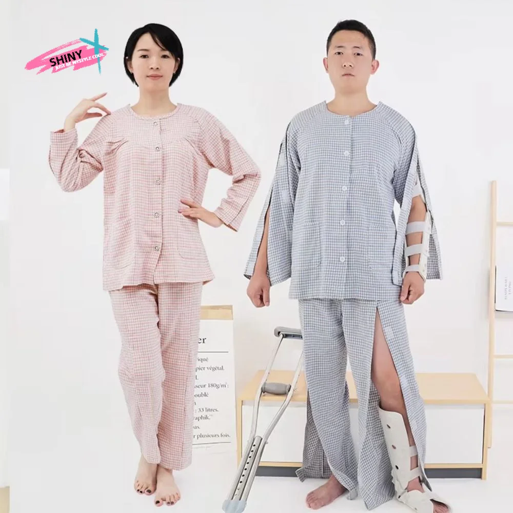 

Convenient Bedridden Elderly Care Clothing Washable Breathable Tear Away Recovery T-Shirt Comfortable Skin-Friendly Pajamas Suit