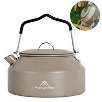 1.4L Portable Metal Whistling Teapot with Handle Ultralight Coffee Water Kettle for Outdoor Travel Camping Cooking