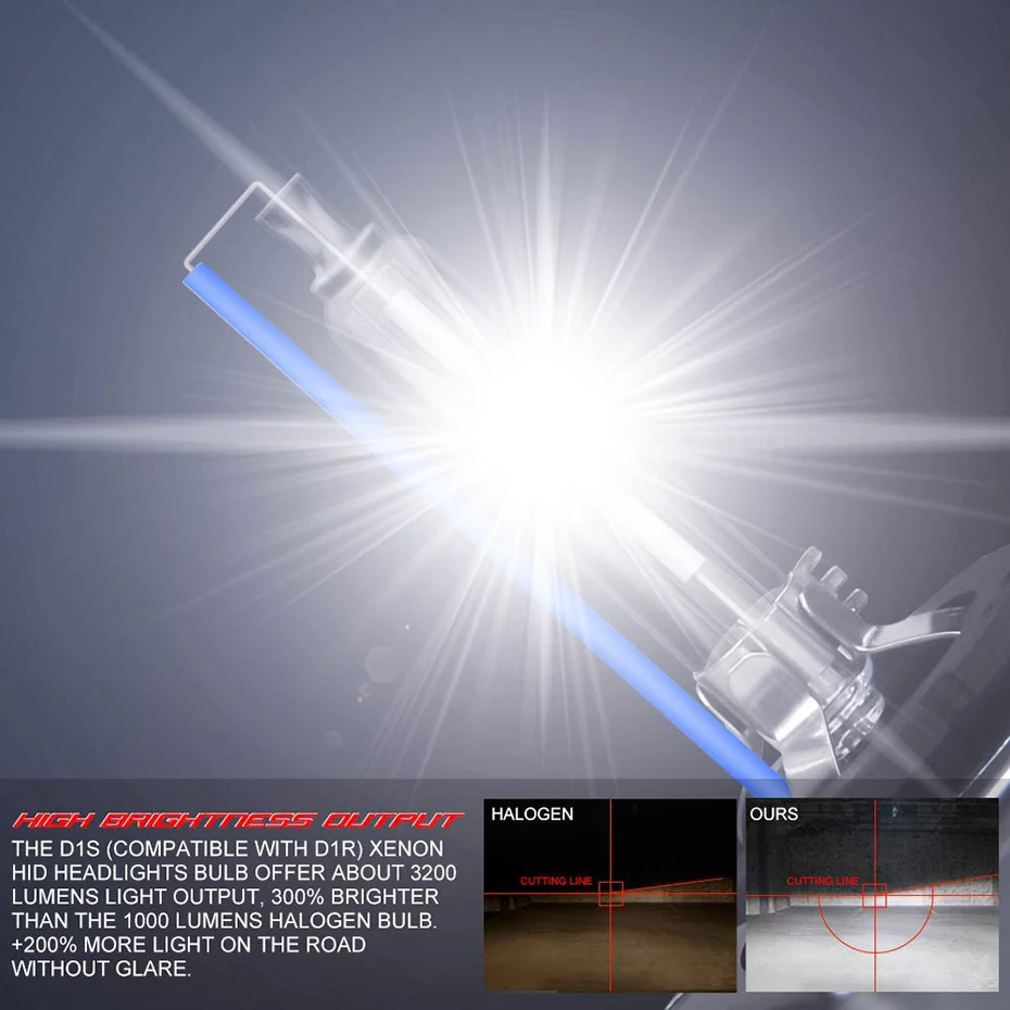 Roadsun Car Headlights D3S Xenon HID Bulbs 12V 35W Auto Bright Fit For Volvo XC60 2014 2015 2016 2017
