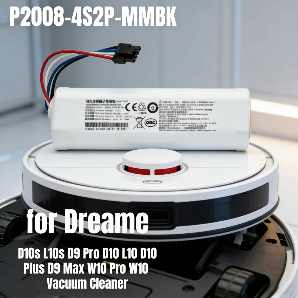 P2008-4S2P-MMBK 14.4V 6500mAh Battery Replacement for Dreame D10s L10s D9 Pro D10 L10 D10 Plus D9 Max W10 Pro W10 Vacuum Cleaner