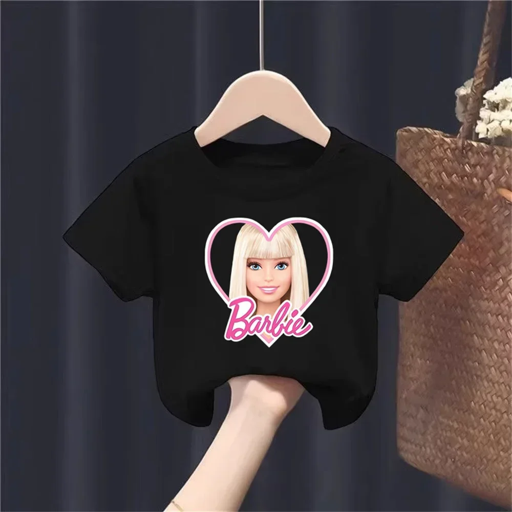 Morphing Image Blonde Barbie Pink, Blue, Green, Purple D38 Fashion Trend Top Design Boys Girls T-shirt Kids Short Sleeve