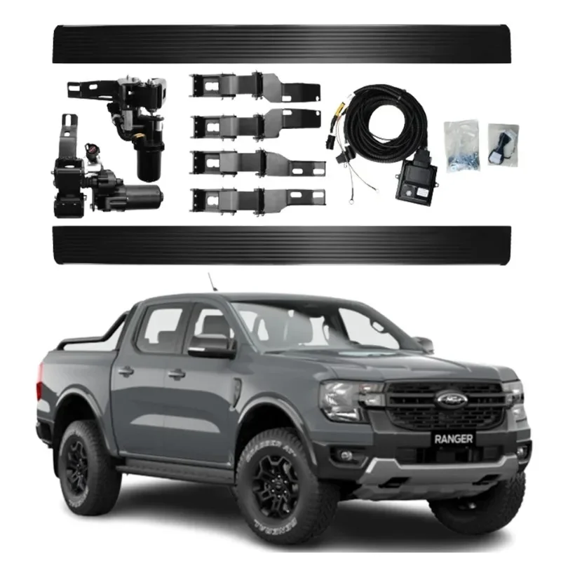 

Power Running Boards Electric Side Steps for 2016+ Ford Ranger 6 Brackets Aluminum Electric Side Step