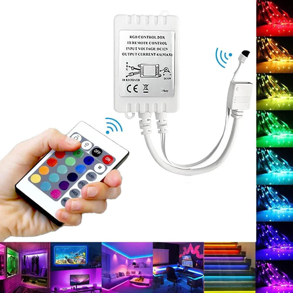 

Контроллер светодиодной RGB-ленты, 24 клавиши, 2835 в, 6 А