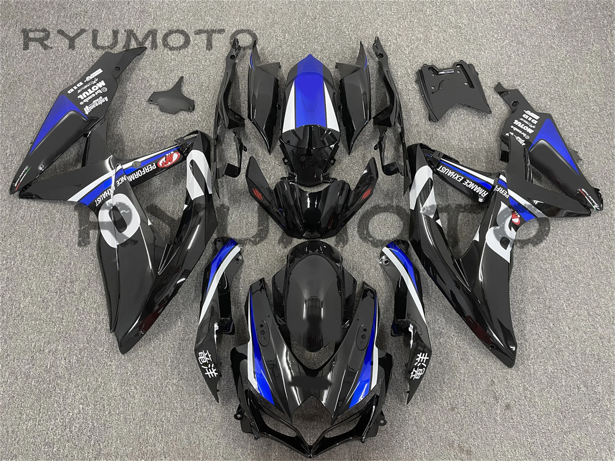 Motorcycle Injection Mold Fairings For Suzuki GSXR600 GSXR750 2008 2009 2010 K8 K9 GSXR 600 750 08 09 10 Fairing black blue