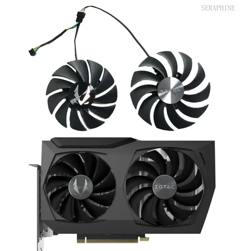2PCS /SET 88MM/100MM RTX 3060、3070 Twin Rand GPU Fan，For ZOTAC RTX 3060、3060 TI、3070、3070 Ti Rand Twin Graphics Card Cooling Fan