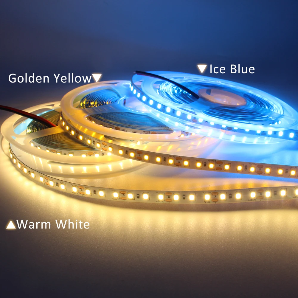 12V 2835 LED Strip Light 120LEDs/M Red Green Blue Yellow Warm WhiteTape Ribbon High Brightness 8mm Lamp For Room Decor Lighting