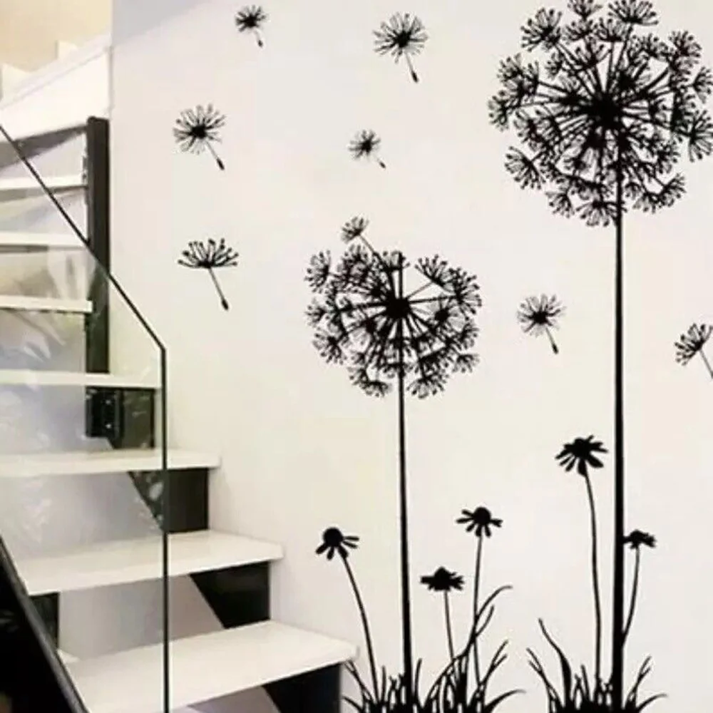 

Black Dandelion Wall Stickers Room Bedroom Wall Stickers Household Adornment Decor Art Home Decor Decals DIY Wall Stickers