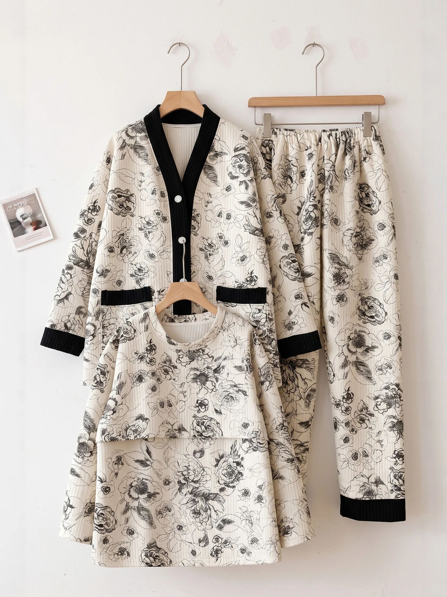 air-cotton-maternity-sleepwear-three-piece-set-postpartum-nursing-style-autumn-winter-plus-size-home-clothes-for-pregnant-women