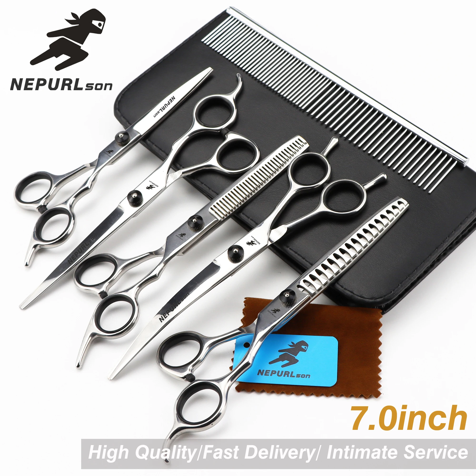 Pet Grooming  Scissors Stainless Steel Cats and Dogs Hair Seam Scissors Up and Down Curved Scissors Sharp Haircut Pet Tool Set