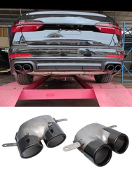 304 Stainless Steel Car Quad Exhaust Pipe For 2016-2018 Audi A6 A7 S Line Up To S6 S7 Muffler Tip Tailpipe Exhaust System Nozzle