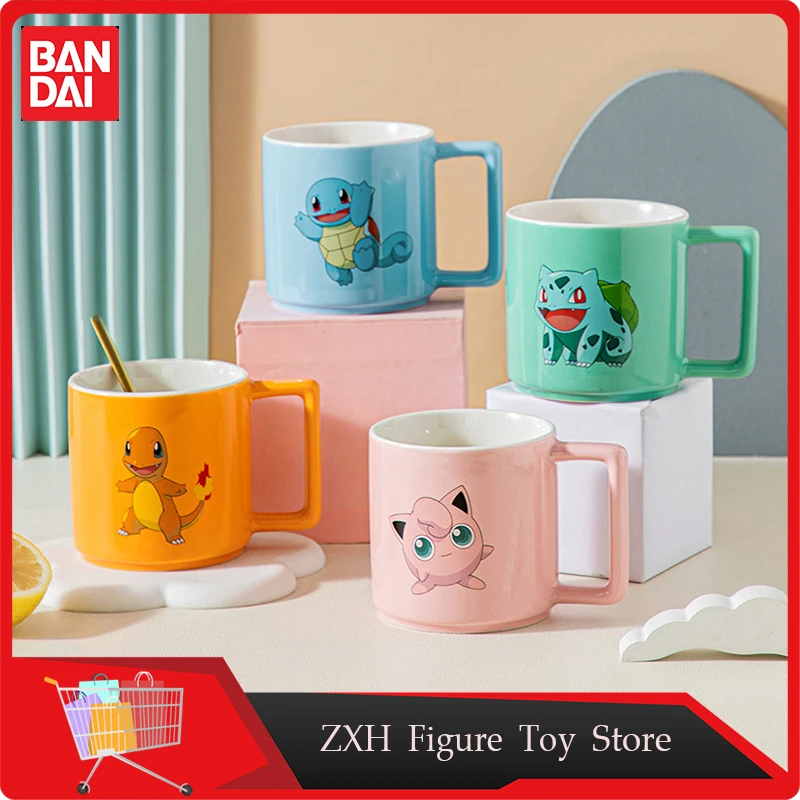 Taza con figura de Pokémon de Anime, vasos de agua creativos de dibujos animados para niños, Psyduck Charmander Squirtle, taza creativa de cerámica bonita