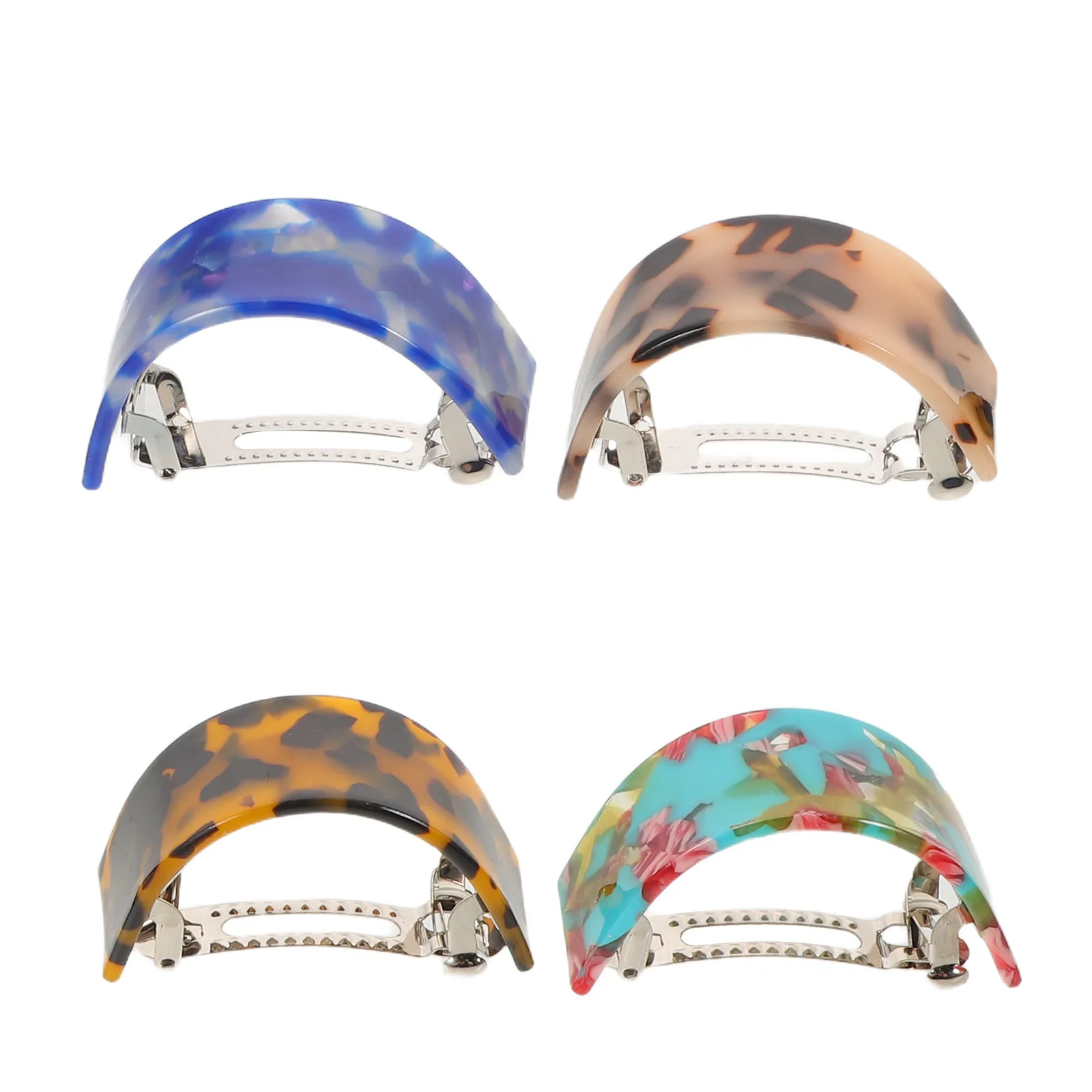 

Набор из 4 ацетатных заколок-крабов для волос: для пучка, высокого хвоста, элегантных причесок и укладок. Женские салонные заколки для волос.