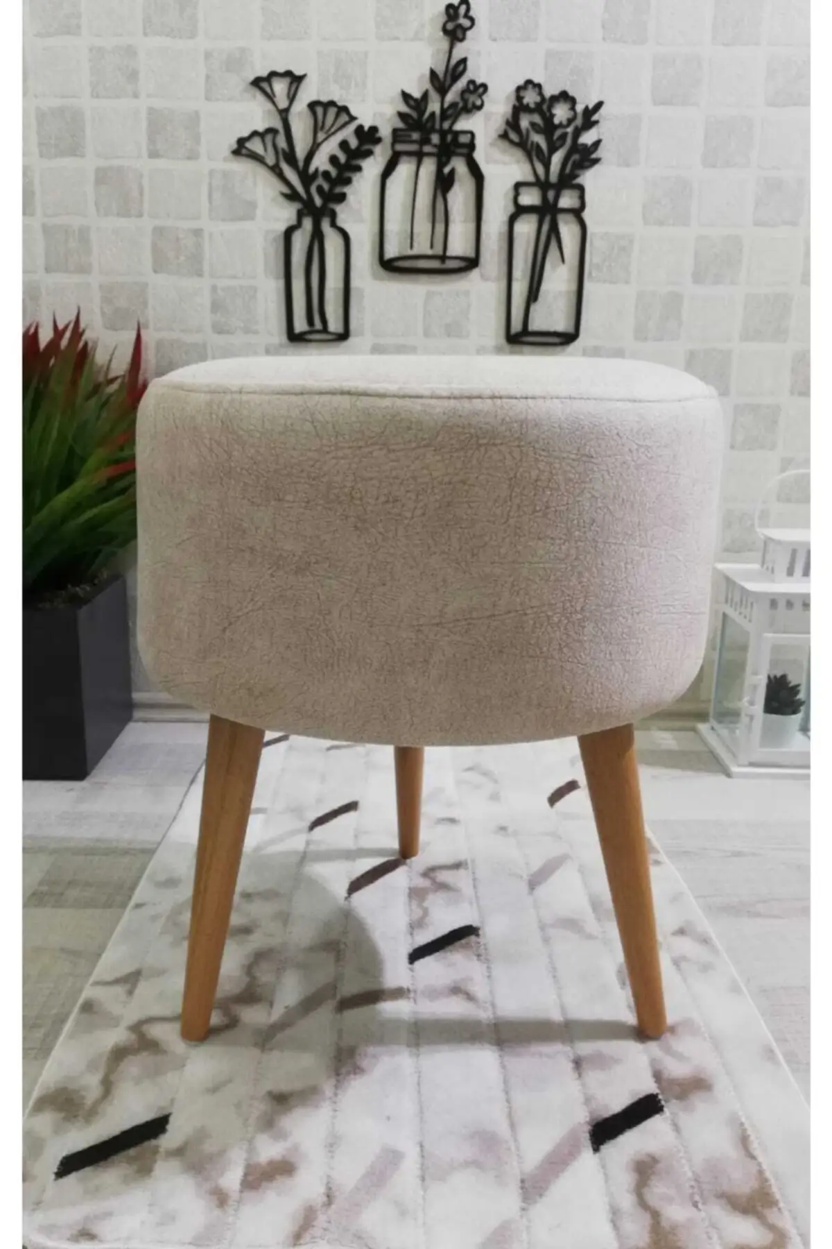 Hornbeam Been Decoratieve Poef-Extra 2