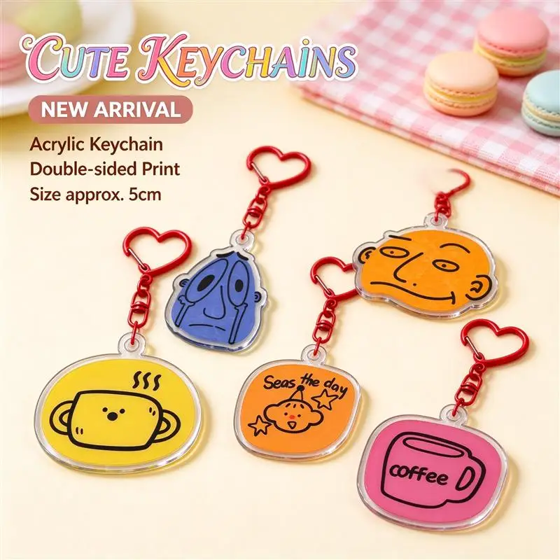 Wear resistant  Lightweight Smooth Polished Edges Without Burrs Safe To Use Car Key Ornament Acrylic Keychain 5cm