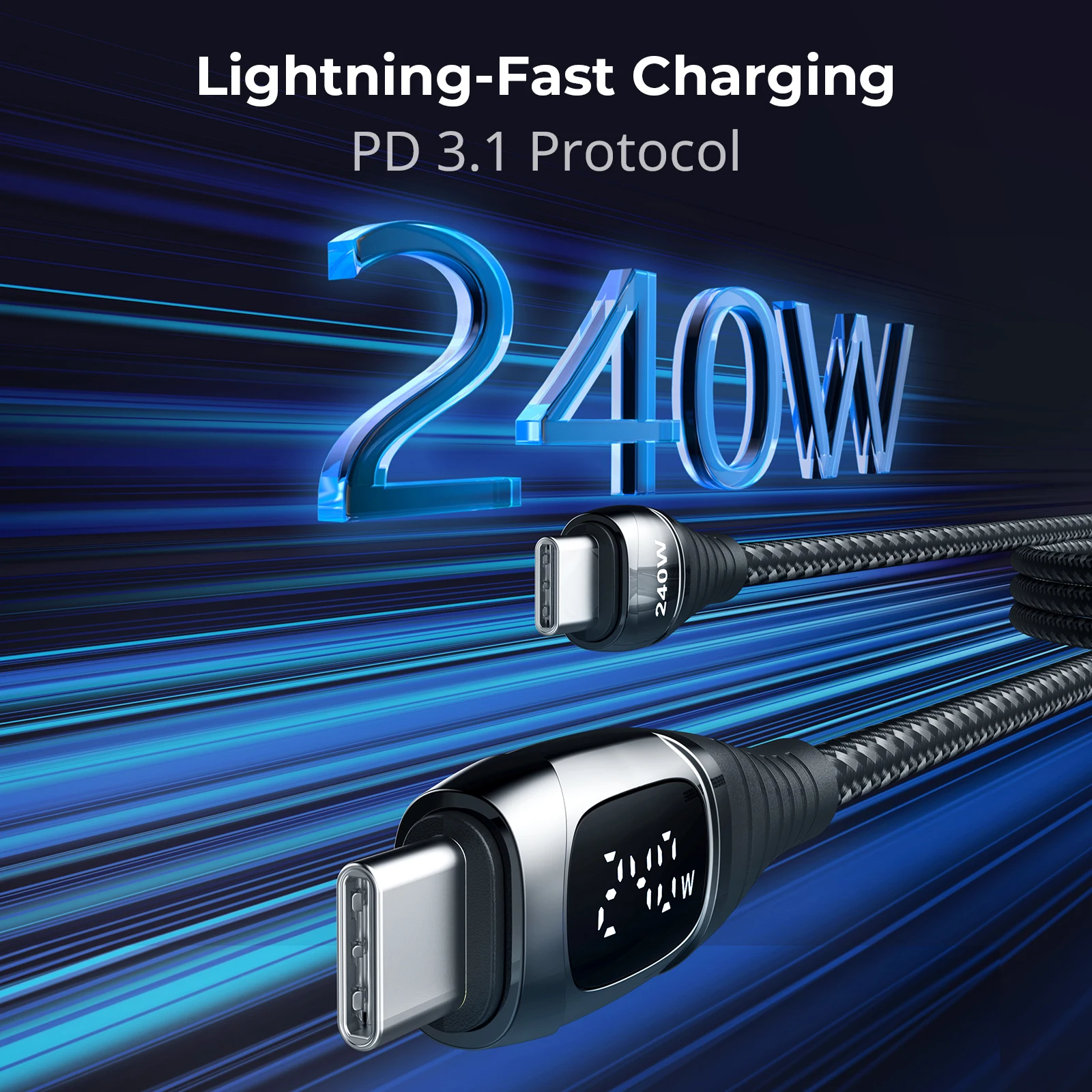 SmallRig 240W Power Cable with Led Display Supports PD 3.1 Fast Charging for V-Mount / NP-F /USB-C Camera Batteries Phones -5113