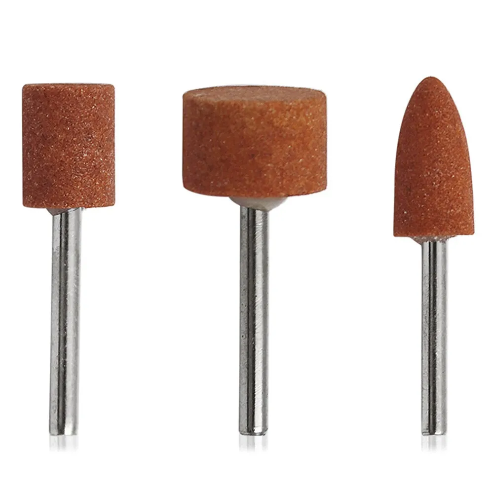 7-Piece Abrasive Mounted Stone Set for Rotary Tools Featuring Chrome Corundum Material for Grinding Performance