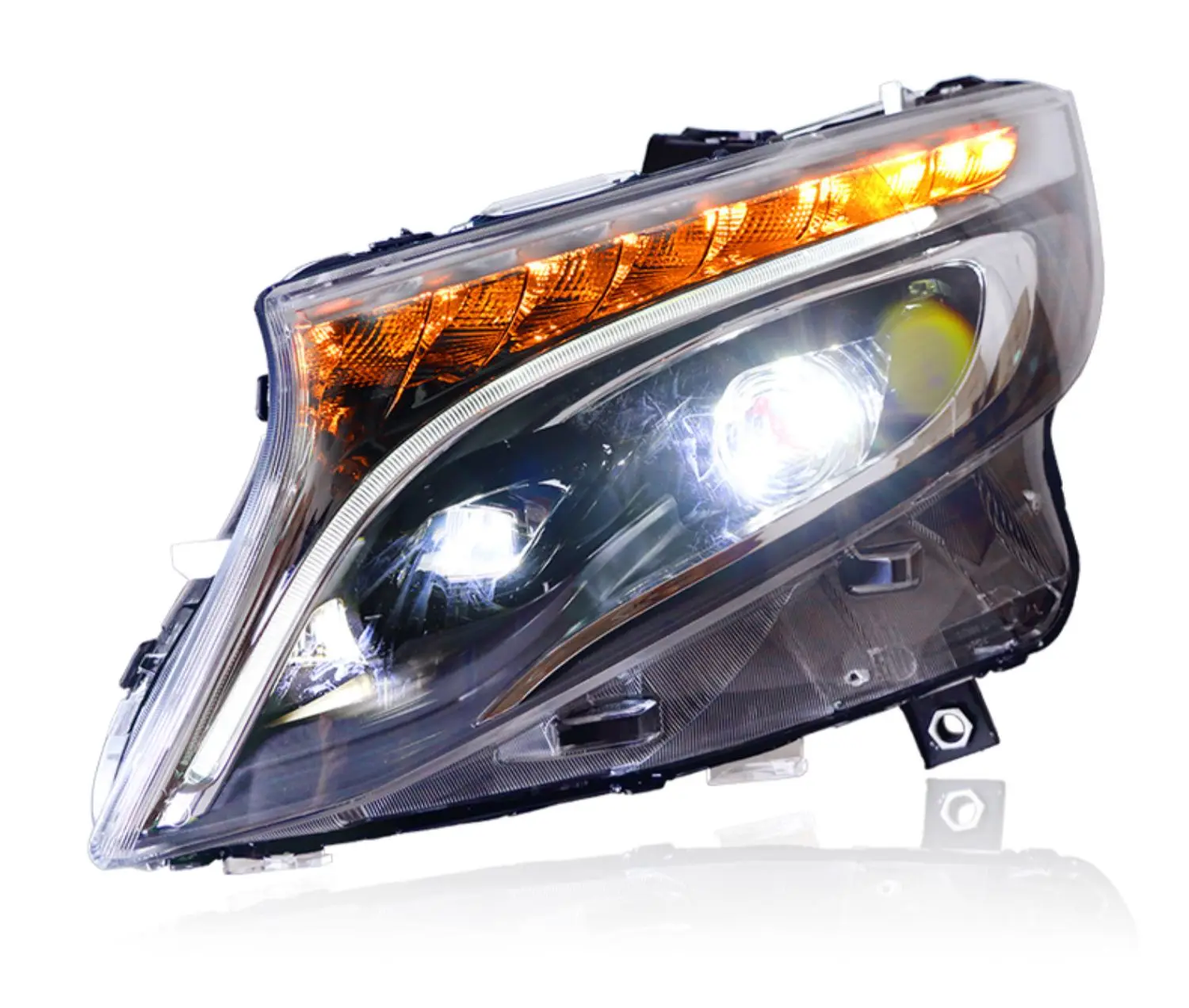 Luxury Auto Headlight assembly Modified daytime running lights turn signal lens For  V260