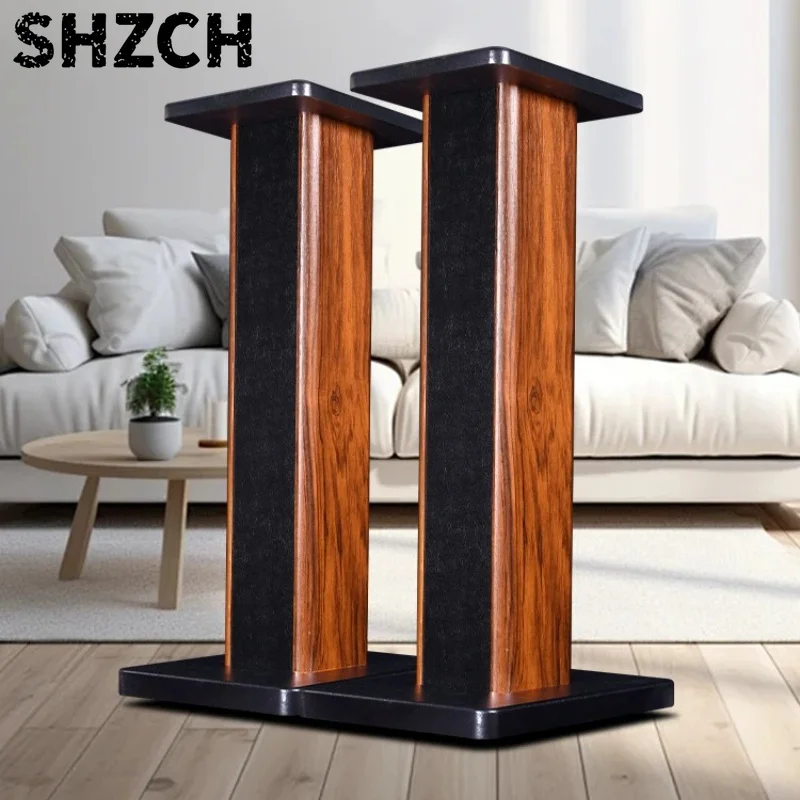 Wooden Speaker Stand for HIFI Audio - Solid Wood Bookshelf Stand, Vibration Isolation Rack for Surround Sound