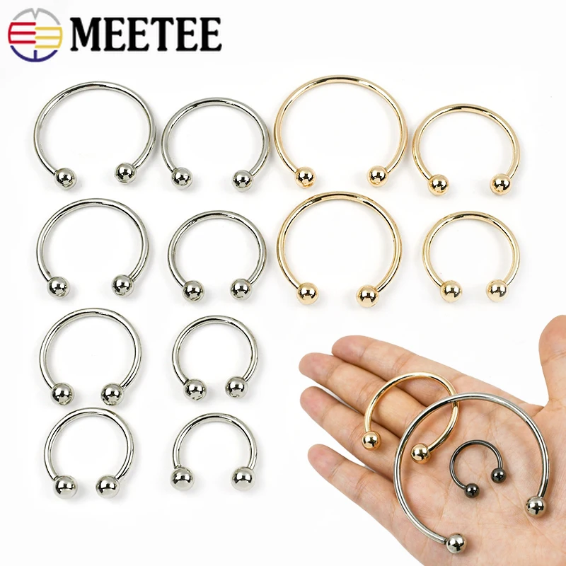 

Meetee 2-10Pcs 15-60mm U-shaped Metal Rings Buckle Double-headed Screw Loop Clasp for Swimwear Bikini Decor Hat Hook Accessories