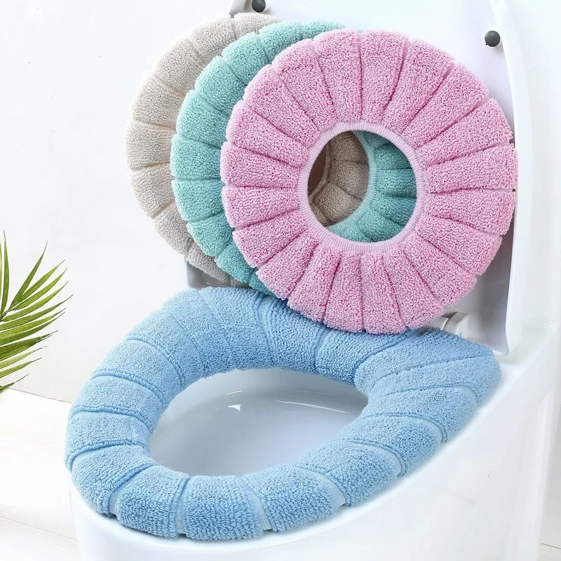 Universal Toilet Seat Cover UVO-shape Thickened Toilet Seat Cushion Winter Keep Warm Closestool Mat Washable BathroomAccessories