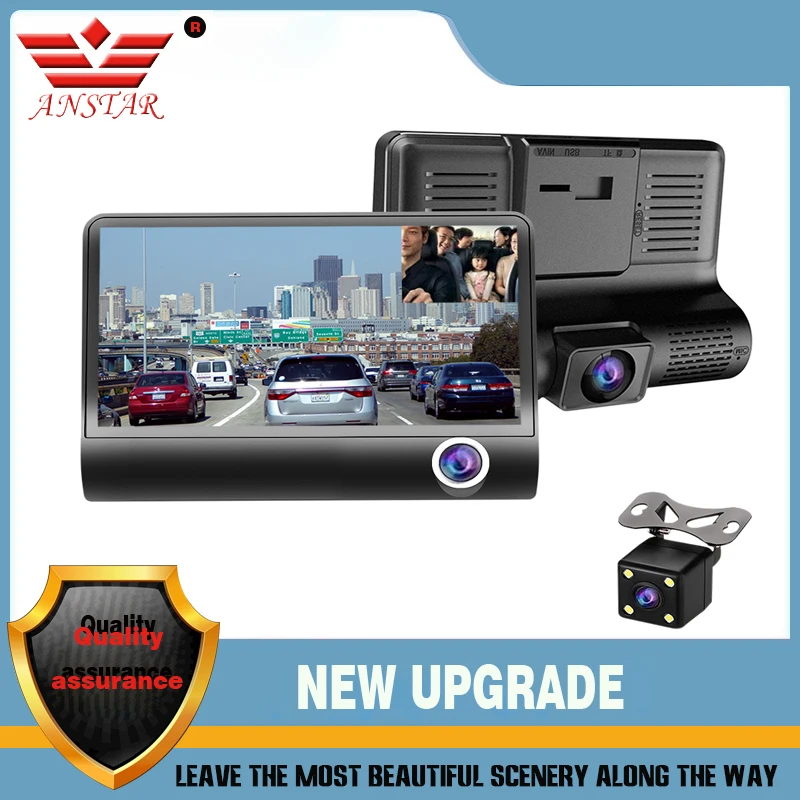 

ANSTAR 3-CH Camera Car DVR 4.0" FHD 1080P Dash Cam Dual Lens With Rearview Camera Video Recorder Auto Registrator DVR Dash Cam