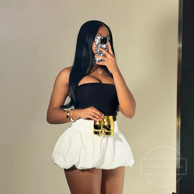 الكرة ثوب التنانير النساء Y2K هوتي الاتجاه منتصف الليل حزام التنانير القصيرة عيد ميلاد الأساسية الشارع الشهير قيعان البرية